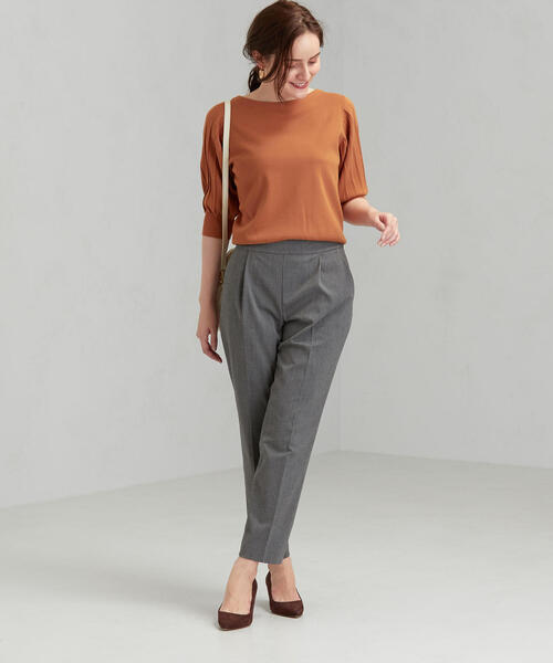 green label relaxing（グリーンレーベルリラクシング）の「[手洗い可能] CS プリーツライク スリーブ ニット（ニット/セーター・レディース・ナチュラル/ベージュ/ネイビー・FREE）」の8枚目の写真