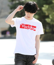 メッセージロゴプリントクルーネック半袖Tシャツ