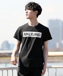 メッセージロゴプリントクルーネック半袖Tシャツ
