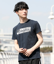 メッセージロゴプリントクルーネック半袖Tシャツ