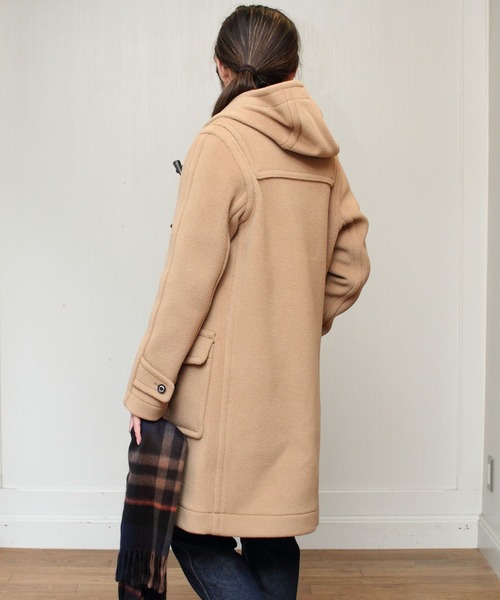 INVERTERE ダッフルコート ベージュ SHIPS別注】INVERTERE: ウールヘリンボーン ロング ダッフル