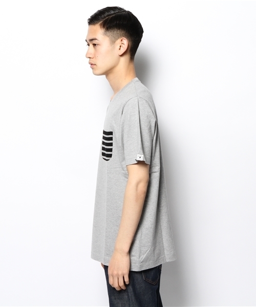 BEAMS（ビームス）の「○BEAMS / リブポケットクルー S/S TEE（Tシャツ/カットソー・メンズ・ホワイト/ネイビー/ライトグレー・LARGE/SMALL/X-LARGE/MEDIUM）」の4枚目の写真