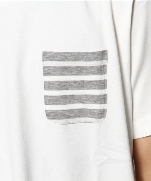 BEAMS（ビームス）の「○BEAMS / リブポケットクルー S/S TEE（Tシャツ/カットソー・メンズ・ホワイト/ネイビー/ライトグレー・LARGE/SMALL/X-LARGE/MEDIUM）」の11枚目の写真
