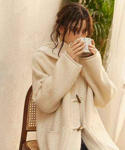 ほぼ未使用✨45R ツイルKNIT PEACOAT ミドルコート　ダブル　ニット 45R（フォーティファイブアール）の「ツイルKNIT PEA COAT（）」 - WEAR