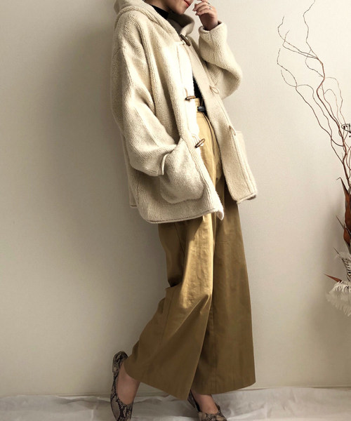 ほぼ未使用✨45R ツイルKNIT PEACOAT ミドルコート　ダブル　ニット trim_ofnls_itemeb027880d6d311e