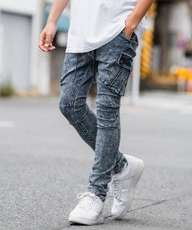 MCQ スキニーフィット ダークブルー カモフラージュパンツ W29 MCQ スキニーフィット ダークブルー カモフラージュパンツ W29
