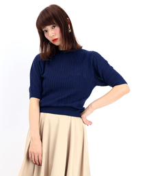 WEGO | WEGO/ミニケーブル5分袖ニット(ニット/セーター)