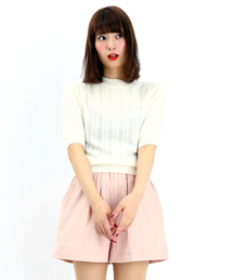 WEGO | WEGO/ミニケーブル5分袖ニット(ニット/セーター)