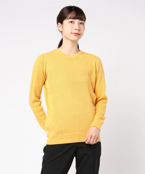 three dots（スリードッツ）の「Cotton melange waffle top（Tシャツ/カットソー・レディース・シルバー/グリーン系その他・SMALL/MEDIUM）」の2枚目の写真