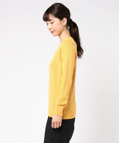 three dots（スリードッツ）の「Cotton melange waffle top（Tシャツ/カットソー・レディース・シルバー/グリーン系その他・SMALL/MEDIUM）」の3枚目の写真
