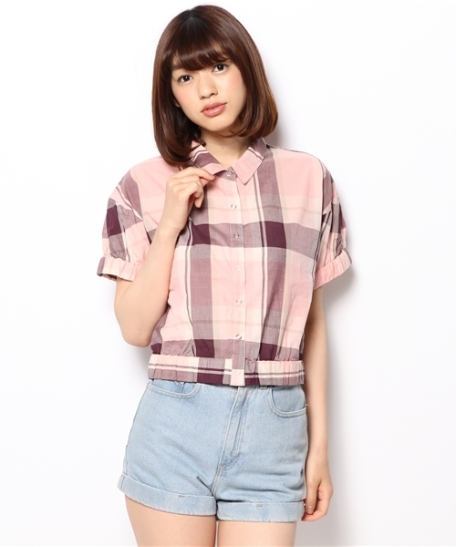 Kastane（カスタネ）の「【Kastane】半袖ギャザーブラウス（シャツ/ブラウス・レディース・ピンク/オレンジ・FREE）」の3枚目の写真