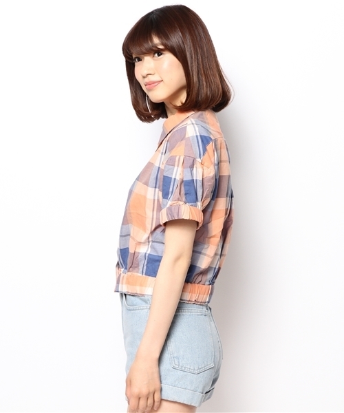 Kastane（カスタネ）の「【Kastane】半袖ギャザーブラウス（シャツ/ブラウス・レディース・ピンク/オレンジ・FREE）」の5枚目の写真