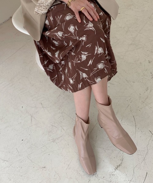 chuclla（チュクラ）の「【chuclla】【新色追加】スクエアトゥ ストレッチ アンクルブーツ chw876（ブーツ・レディース・ブラック/アイボリー/タン/ベージュ/ブラウン・38/39/35/36/37）」の9枚目の写真