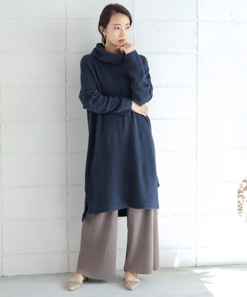 Bou Jeloud(ブージュルード)の「【ヤクウール使用】オフタートルニットワンピース(ワンピース・レディース・ネイビー/グレー/ブルー/モカ・FREE)」の13枚目の写真