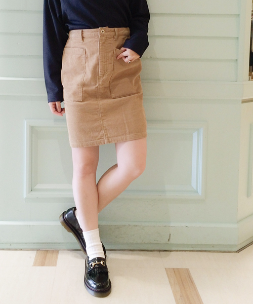 Kastane（カスタネ）の「【Kastane】BIGポケットスカート（スカート・レディース・ブラウン/ベージュ/ネイビー/レッド・LARGE/X-SMALL/SMALL/MEDIUM）」の2枚目の写真