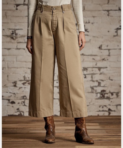 RRL(ダブル アール エル)の「クロップド コットン ワイドレッグパンツ(その他パンツ・レディース・ブラウン系3・27/28/24/25/26/29)」の4枚目の写真