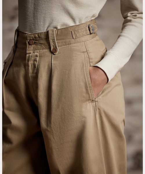 RRL(ダブル アール エル)の「クロップド コットン ワイドレッグパンツ(その他パンツ・レディース・ブラウン系3・27/28/24/25/26/29)」の2枚目の写真