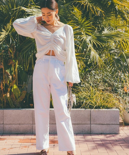 BAYFLOW（ベイフロー）の「【野沢和香×BAYFLOW】コラボギャザーブラウス（シャツ/ブラウス・レディース・ピンク/ナチュラル/ホワイト/ブラック/ライトグリーン・MEDIUM/SMALL）」の21枚目の写真