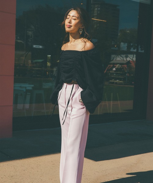 BAYFLOW（ベイフロー）の「【野沢和香×BAYFLOW】コラボギャザーブラウス（シャツ/ブラウス・レディース・ピンク/ナチュラル/ホワイト/ブラック/ライトグリーン・MEDIUM/SMALL）」の10枚目の写真