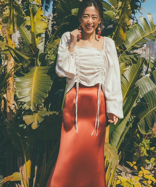 BAYFLOW（ベイフロー）の「【野沢和香×BAYFLOW】コラボギャザーブラウス（シャツ/ブラウス・レディース・ピンク/ナチュラル/ホワイト/ブラック/ライトグリーン・MEDIUM/SMALL）」の17枚目の写真