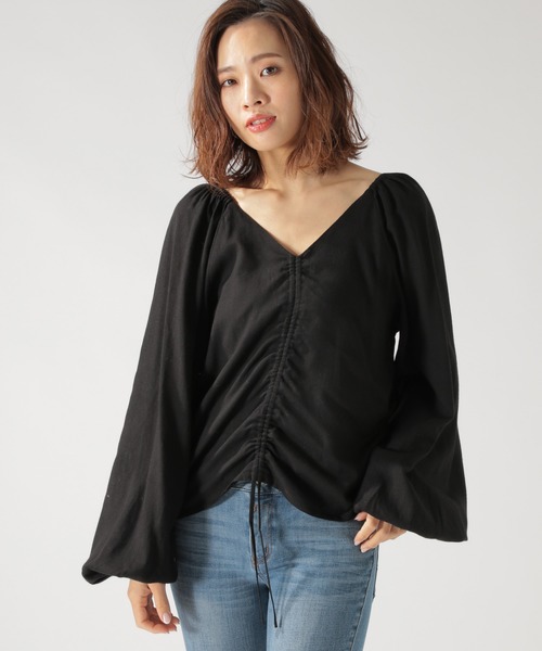 BAYFLOW（ベイフロー）の「【野沢和香×BAYFLOW】コラボギャザーブラウス（シャツ/ブラウス・レディース・ピンク/ナチュラル/ホワイト/ブラック/ライトグリーン・MEDIUM/SMALL）」の18枚目の写真