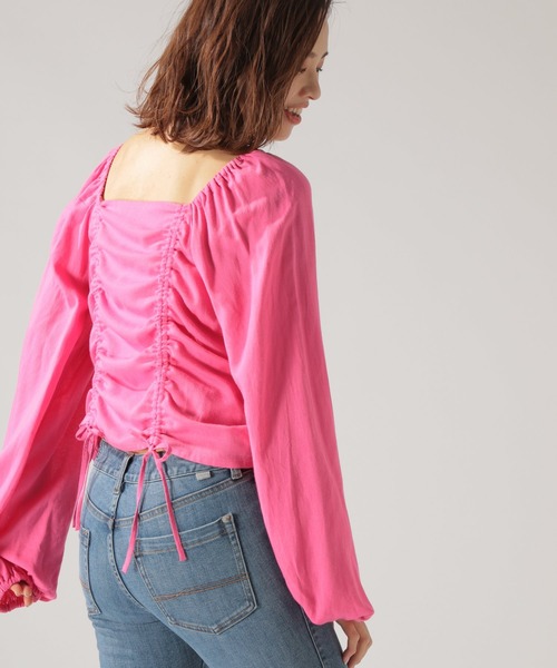 BAYFLOW（ベイフロー）の「【野沢和香×BAYFLOW】コラボギャザーブラウス（シャツ/ブラウス・レディース・ピンク/ナチュラル/ホワイト/ブラック/ライトグリーン・MEDIUM/SMALL）」の15枚目の写真