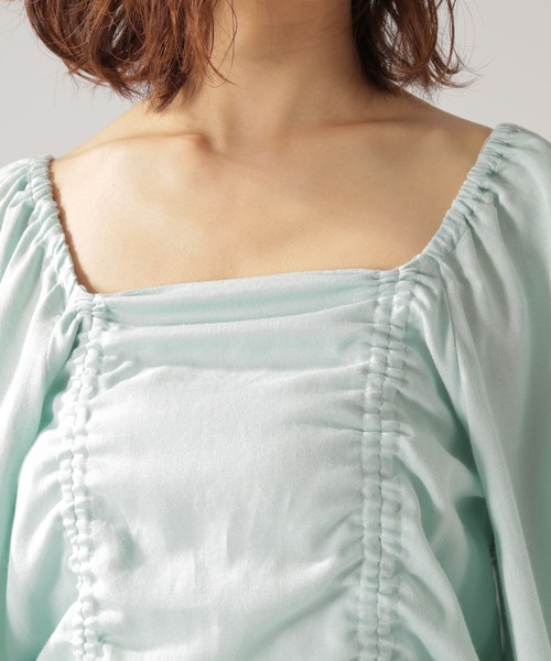 BAYFLOW（ベイフロー）の「【野沢和香×BAYFLOW】コラボギャザーブラウス（シャツ/ブラウス・レディース・ピンク/ナチュラル/ホワイト/ブラック/ライトグリーン・MEDIUM/SMALL）」の16枚目の写真