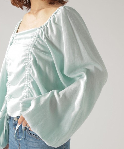 BAYFLOW（ベイフロー）の「【野沢和香×BAYFLOW】コラボギャザーブラウス（シャツ/ブラウス・レディース・ピンク/ナチュラル/ホワイト/ブラック/ライトグリーン・MEDIUM/SMALL）」の9枚目の写真