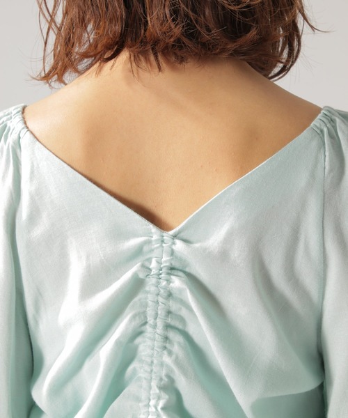 セール】【野沢和香×BAYFLOW】コラボギャザーブラウス（シャツ  