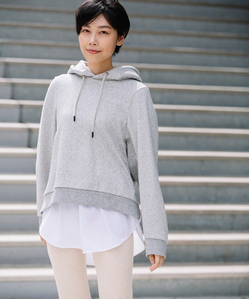 Munich（ミューニック）の「コットンフレンチテリー　プルオーバーフーディー（パーカー・レディース・ブラック/グレー/ピンク/アイボリー・FREE）」の3枚目の写真