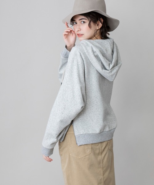 Munich（ミューニック）の「コットンフレンチテリー　プルオーバーフーディー（パーカー・レディース・ブラック/グレー/ピンク/アイボリー・FREE）」の12枚目の写真