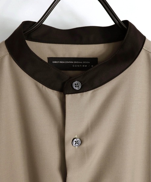 Confirm（コンファーム）の「Confirm / コンファーム TR7分丈クレリックバンドカラーシャツ（シャツ/ブラウス・メンズ・ブラック/ベージュ/ブルー/ベージュ系その他・M/L）」の9枚目の写真