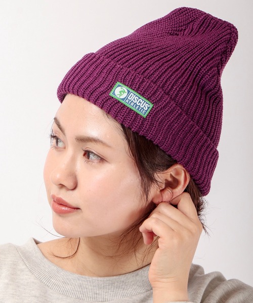 DISCUS（ディスカス）の「【DISCUS】ワンポイント ニットキャップ（ニットキャップ/ビーニー・メンズ・ネイビー/ベージュ/パープル/レッド/ロイヤルブルー/オリーブドラブ/ブラック/オフホワイト/ワイン/オレンジ/ブラウン・FREE）」の8枚目の写真