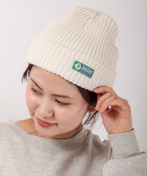 DISCUS（ディスカス）の「【DISCUS】ワンポイント ニットキャップ（ニットキャップ/ビーニー・メンズ・ネイビー/ベージュ/パープル/レッド/ロイヤルブルー/オリーブドラブ/ブラック/オフホワイト/ワイン/オレンジ/ブラウン・FREE）」の14枚目の写真