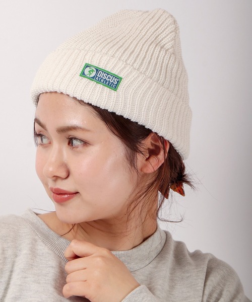 DISCUS（ディスカス）の「【DISCUS】ワンポイント ニットキャップ（ニットキャップ/ビーニー・メンズ・ネイビー/ベージュ/パープル/レッド/ロイヤルブルー/オリーブドラブ/ブラック/オフホワイト/ワイン/オレンジ/ブラウン・FREE）」の15枚目の写真
