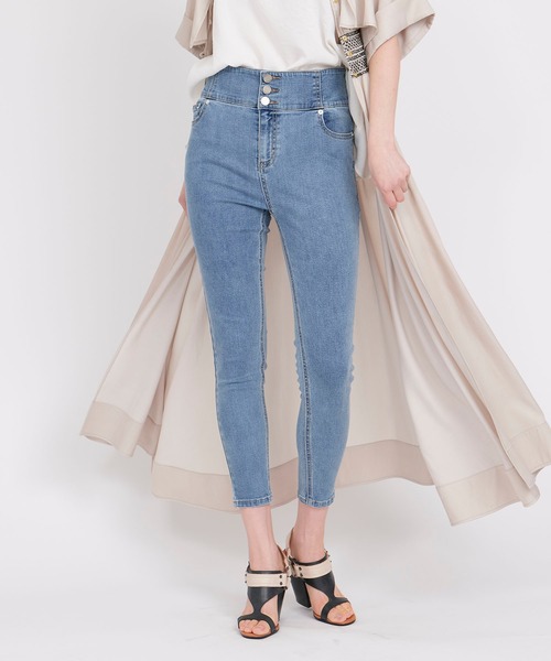 KOH.style（コースタイル）の「ストレッチスキニ―パンツ（デニムパンツ・レディース・グレー/ブラック/ブルー・LARGE/MEDIUM）」の3枚目の写真