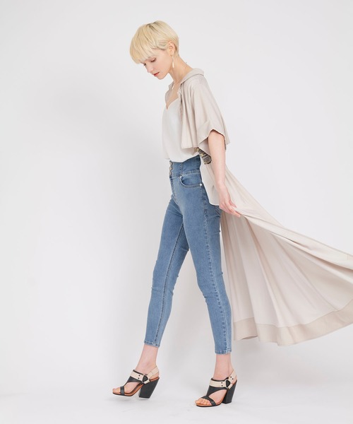 KOH.style（コースタイル）の「ストレッチスキニ―パンツ（デニムパンツ・レディース・グレー/ブラック/ブルー・LARGE/MEDIUM）」の10枚目の写真