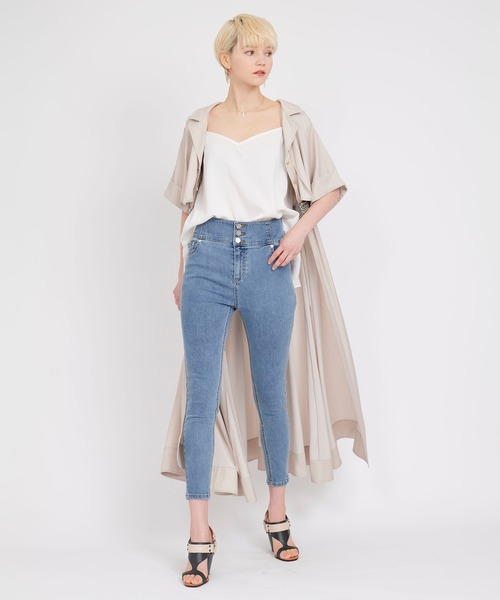 KOH.style（コースタイル）の「ストレッチスキニ―パンツ（デニムパンツ・レディース・グレー/ブラック/ブルー・LARGE/MEDIUM）」の6枚目の写真