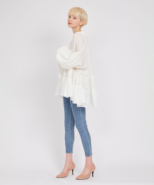 KOH.style（コースタイル）の「ストレッチスキニ―パンツ（デニムパンツ・レディース・グレー/ブラック/ブルー・LARGE/MEDIUM）」の4枚目の写真