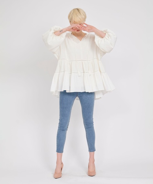 KOH.style（コースタイル）の「ストレッチスキニ―パンツ（デニムパンツ・レディース・グレー/ブラック/ブルー・LARGE/MEDIUM）」の12枚目の写真