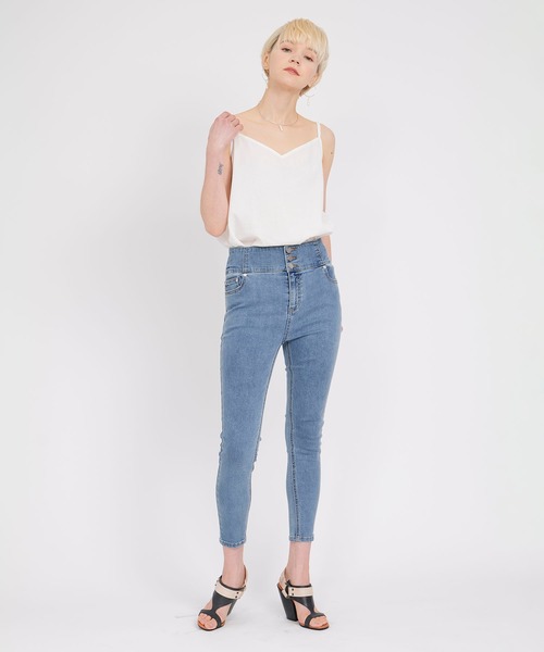 KOH.style（コースタイル）の「ストレッチスキニ―パンツ（デニムパンツ・レディース・グレー/ブラック/ブルー・LARGE/MEDIUM）」の20枚目の写真