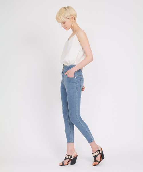 KOH.style（コースタイル）の「ストレッチスキニ―パンツ（デニムパンツ・レディース・グレー/ブラック/ブルー・LARGE/MEDIUM）」の15枚目の写真