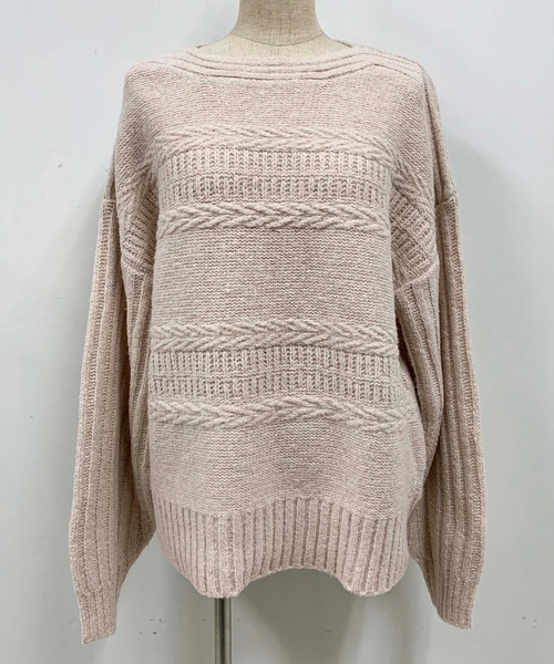 PICCIN（ピッチン）の「【WEB限定】ケーブルニットセーター（ニット/セーター・レディース・アイボリー/モカ・M）」の3枚目の写真