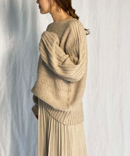 PICCIN（ピッチン）の「【WEB限定】ケーブルニットセーター（ニット/セーター・レディース・アイボリー/モカ・M）」の20枚目の写真