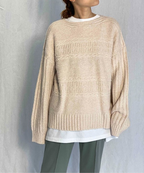 PICCIN（ピッチン）の「【WEB限定】ケーブルニットセーター（ニット/セーター・レディース・アイボリー/モカ・M）」の16枚目の写真