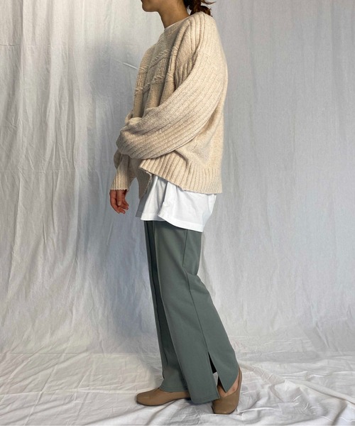 PICCIN（ピッチン）の「【WEB限定】ケーブルニットセーター（ニット/セーター・レディース・アイボリー/モカ・M）」の11枚目の写真