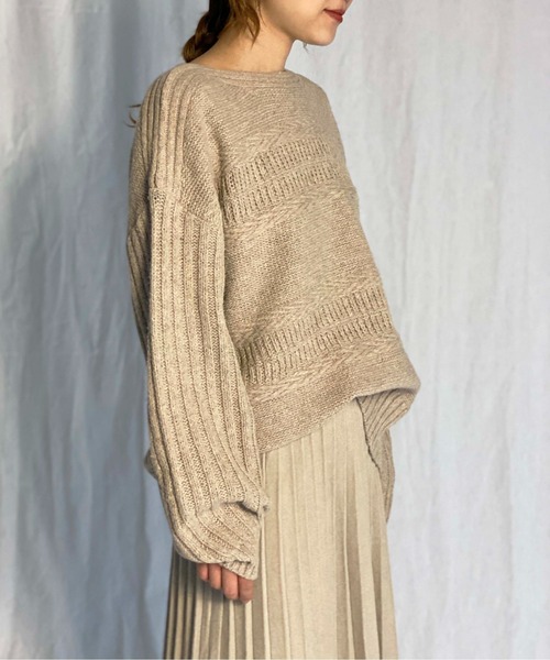 PICCIN（ピッチン）の「【WEB限定】ケーブルニットセーター（ニット/セーター・レディース・アイボリー/モカ・M）」の22枚目の写真