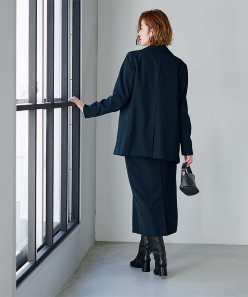 UR'S（ユアーズ）の「テーラードダブルジャケット（テーラードジャケット・レディース・ブラック/ベージュ/モカ/オフホワイト/ダークネイビー・S/M/L）」の14枚目の写真