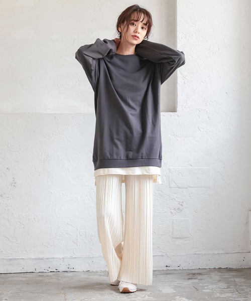 KOBE LETTUCE（コウベレタス）の「プリーツワイドパンツ（その他パンツ・レディース・ブルー/オリーブ/モカ/ホワイト系その他/ブラック/グレイッシュベージュ/オレンジ系その他/イエロー・FREE）」の19枚目の写真