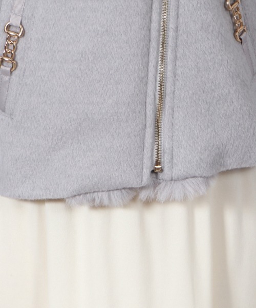 axes femme(アクシーズファム)の「ライダース風ショートコート(ピーコート・レディース・ネイビー/グレー/ベージュ・MEDIUM)」の19枚目の写真